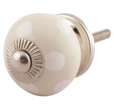 Cream Dotted Small Ceramic Drawer Knobs Online 